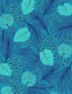 Tropical Leaf Pattern Rug