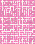 Loose Pink Geometric Fragment Pattern Rug