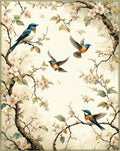 Spring Birds and Blossom Branches Rug