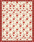Classic Red Floral Botanical Pattern Rug