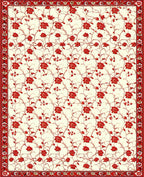 Classic Red Floral Botanical Pattern Rug