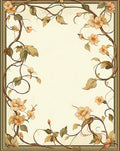 Soft Floral Vine Border Design Rug