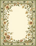 Floral Vine Border Traditional Rug