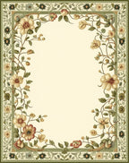 Floral Vine Border Traditional Rug