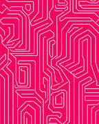 Circuit Board Inspired Geometric Design Rug