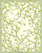 Delicate Vine With Green Leaves Rug