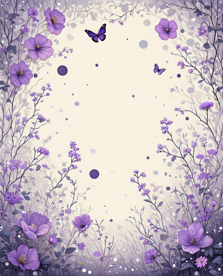 Whimsical Floral Butterfly Pattern Rug