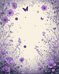 Whimsical Floral Butterfly Pattern Rug
