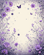 Whimsical Floral Butterfly Pattern Rug