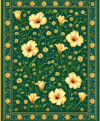 Botanical Floral Garden Pattern Rug