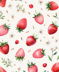 Whimsical Strawberry Floral Pattern Design Rug