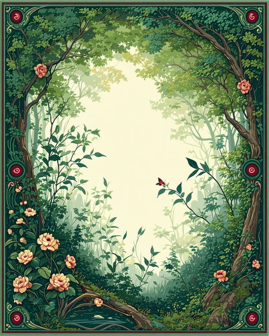 Enchanted Forest Floral Botanical Rug