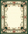 Ornate Floral Scrollwork Frame Design Rug