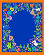 Whimsical Cat Flower Garden Design Rug