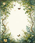 Earthy Greenery Butterfly Nature Print Rug