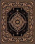 Vintage Floral Medallion Black Gold Rug
