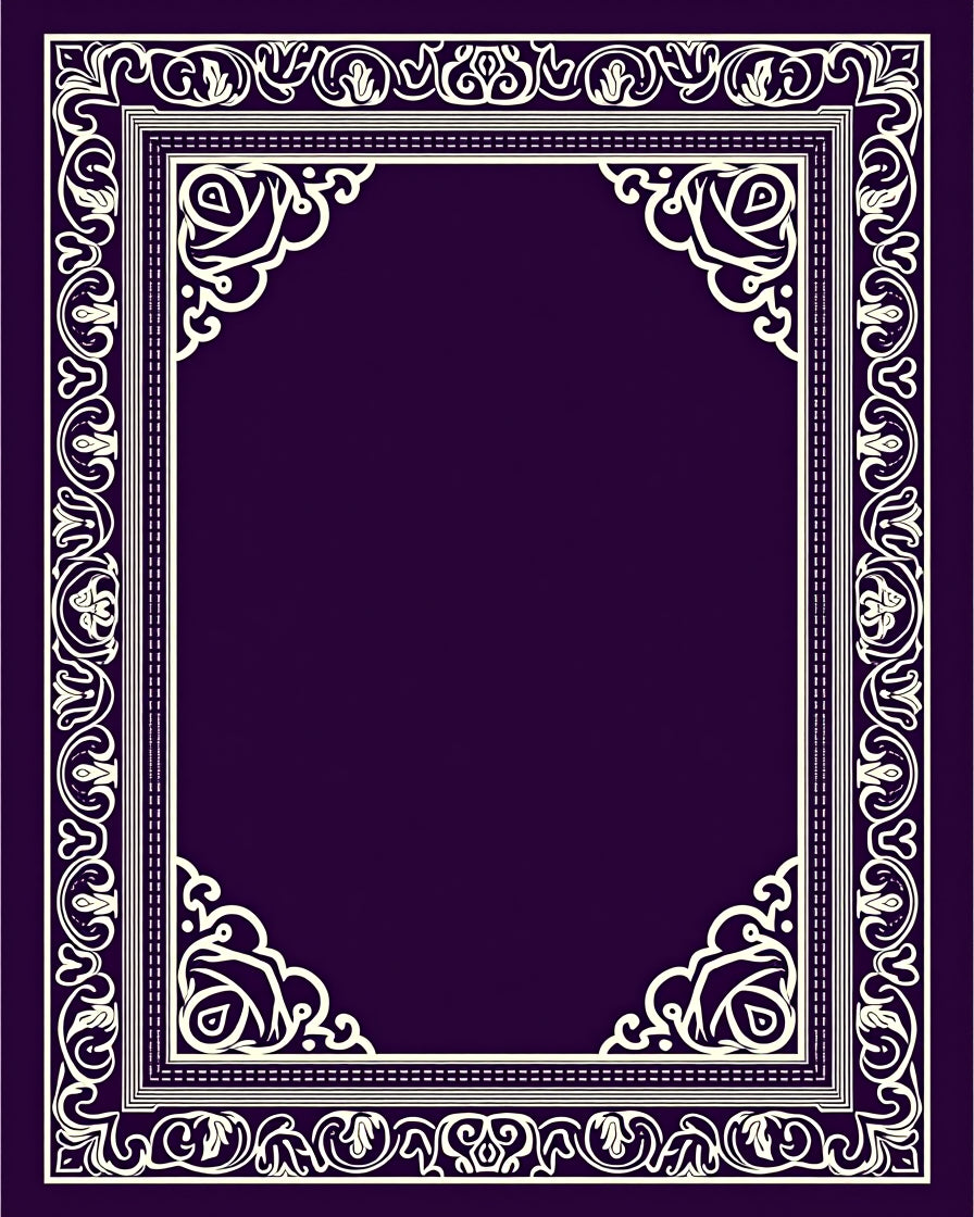 Intricate Floral Border Design Rug