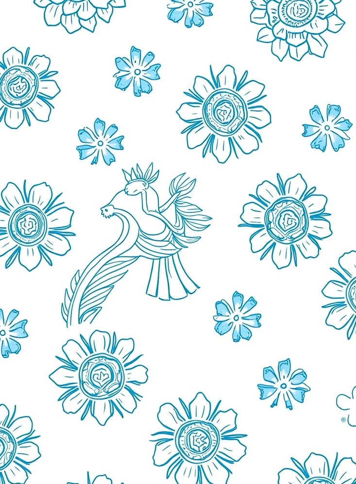 Mythical Bird Floral Pattern Design Rug