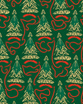 Green Red Gold Christmas Tree Ribbon Rug