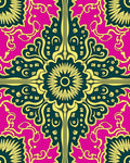 Ornate Floral Pattern With Pink Accents Rug