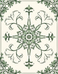 Emerald Green Floral Medallion Rug