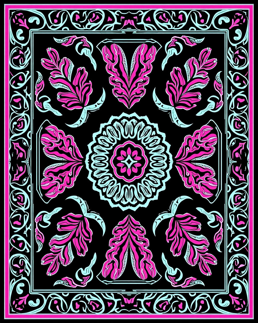 Bold Floral With Mint Accents Rug