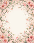 Soft Pink Floral Vine Design Rug