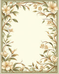Aesthetic Neutral Floral Border Design Rug