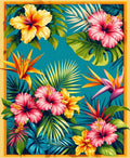 Vibrant Tropical Floral Paradise Rug