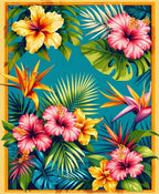Vibrant Tropical Floral Paradise Rug