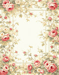 Vintage Floral Garden Border Design Rug