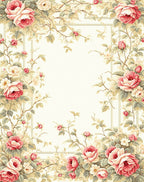 Vintage Floral Garden Border Design Rug
