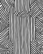 Striking Black White Geometric Lines Rug