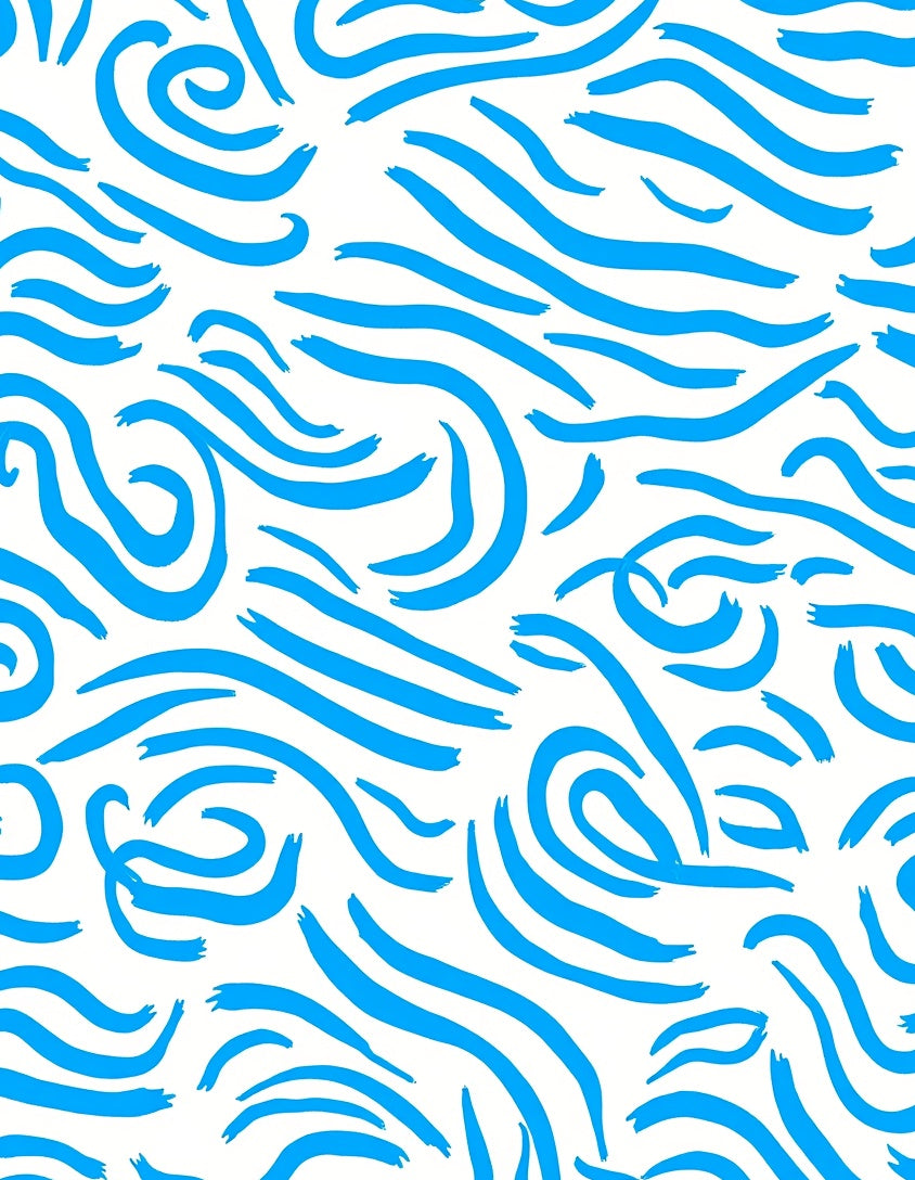 Bright Blue Swirl Stripe Design Rug