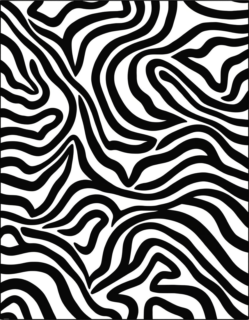 Bold Black White Abstract Stripes Rug