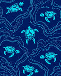 Ocean Turtles and Swirls Pattern Rug