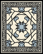 Classic Black Floral Mandala Rug