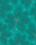 Teal Featherleaf Patterned Graphic Rug