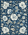 Vintage Floral Silhouette Design Rug