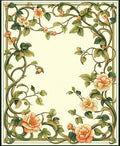 Art Nouveau Floral Vine Pattern Rug