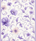 Lavender Floral Swirls Pattern Rug