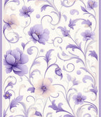 Lavender Floral Swirls Pattern Rug