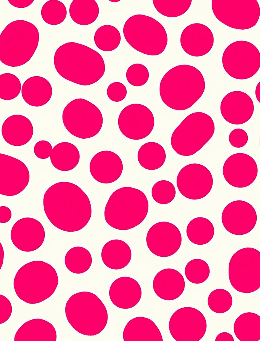 Playful Pink Dot Pattern Rectangular Rug