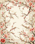 Elegant Pink Blossoms Delicate Floral Pattern Rug