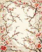 Elegant Pink Blossoms Delicate Floral Pattern Rug