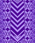 Ornate Purple Psychedelic Zigzag Design Rug