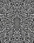 Abstract Black White Stripe Mandala Rug