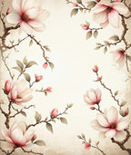 Soft Pink Blossom Branch Art Rug