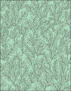 Enchanting Vine Patterned Green Rug