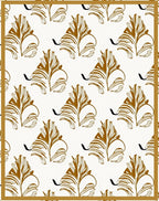 Elegant Abstract Leaf Pattern Rug